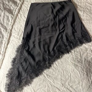 Zara Asymmetrical Grey Lace Skirt
